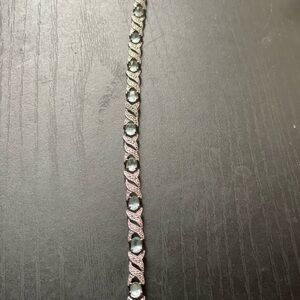 Savvy Cie Blue Topaz and Silver Elegant Bracelet